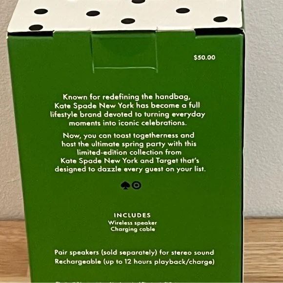 NWT Kate Spade New York Target Exclusive Polka Dot Portable Bluetooth Speaker - Picture 7 of 12